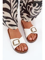 Dámské Sandały Na Korek Platformě S Přezkou Bílé Vianara Dámské Sandały Na Korek Platformě S Přezkou Bílé Vianara