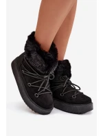 Sněhule s kožíškem a šněrováním Černé model 21821761 - Boto Sněhule s kožíškem a šněrováním Černé model 21821761 - Boto