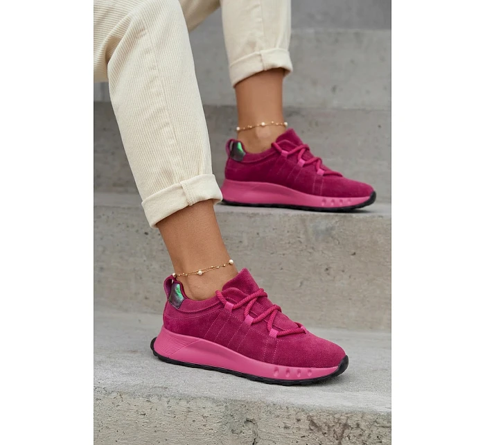Kožené Semišové Dámské Tenisky Fuchsiová Bemela