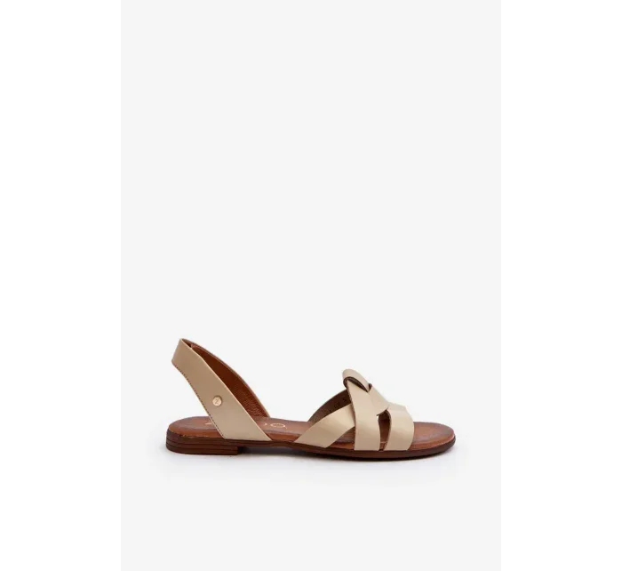 Zazoo Pohodlné kožené nazouvací sandály, béžová Zazoo Pohodlné kožené nazouvací sandály, béžová