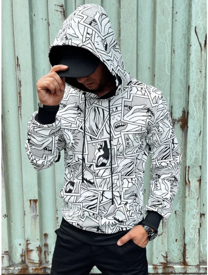 Pánská mikina s kapucí bílá Dstreet model 21978940 - FashionStreet