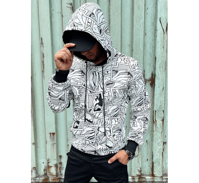 Pánská mikina s kapucí bílá Dstreet model 21978940 - FashionStreet