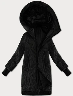 Černá dámská prošívaná bunda s úpletovými stahovacími lemy S'West (B8505-1)