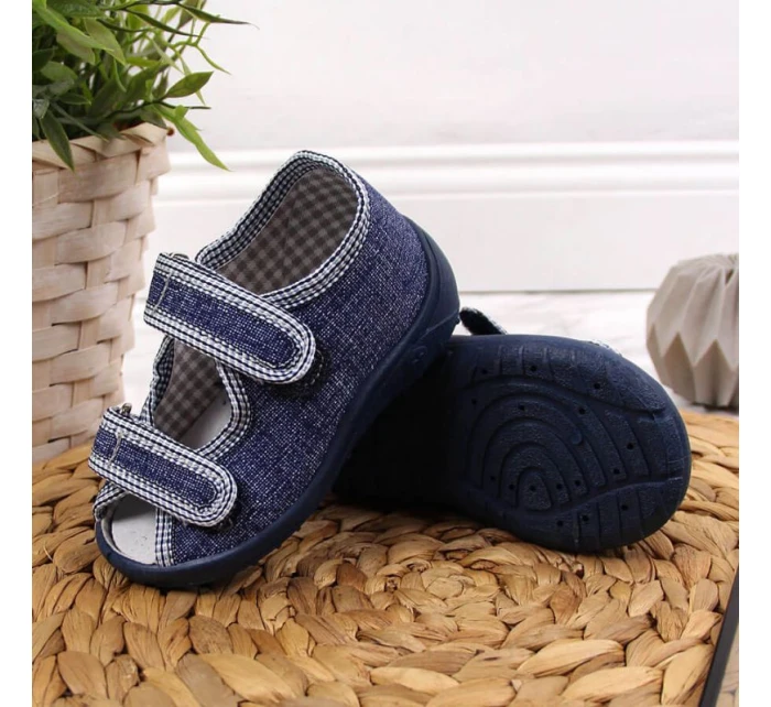 Chlapecké domácí pantofle sandály tmavě modré Nazo