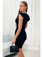 Šaty s nařasenými rukávy černé Šaty s nařasenými rukávy černé