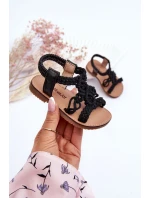 Dětské pletené nazouvací sandály Černe Tracy Dětské pletené nazouvací sandály Černe Tracy