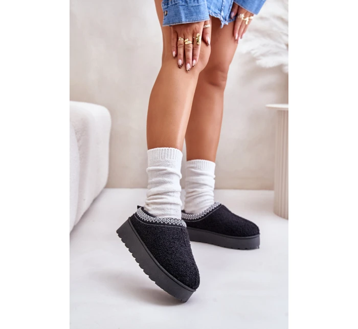 Dámské Sněhule Na Platformě S Vyšíváním Černé Tirissa Dámské Sněhule Na Platformě S Vyšíváním Černé Tirissa