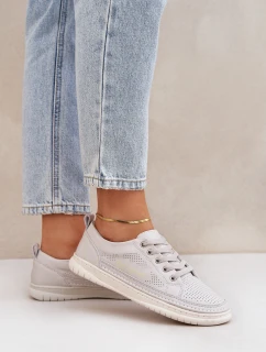 Dámské Kožené Tenisky Šedé model 21684179 - EVENTO