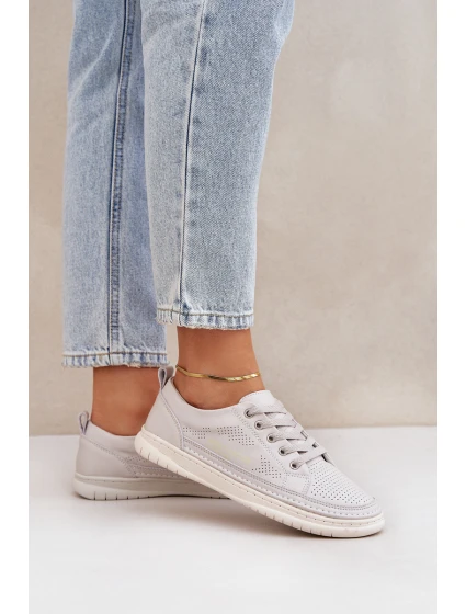 Dámské Kožené Tenisky Šedé Cloesa Dámské Kožené Tenisky Šedé Cloesa