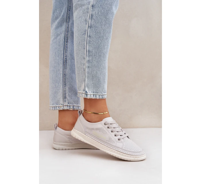 Dámské Kožené Tenisky Šedé Cloesa Dámské Kožené Tenisky Šedé Cloesa