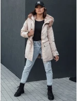 Dámská zimní bunda parka s kapucí SNOWFALL béžová FashionStreet TY4490
