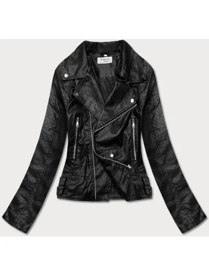 Černá bunda ramoneska s klopami model 18117106 - Forget me not FASHION