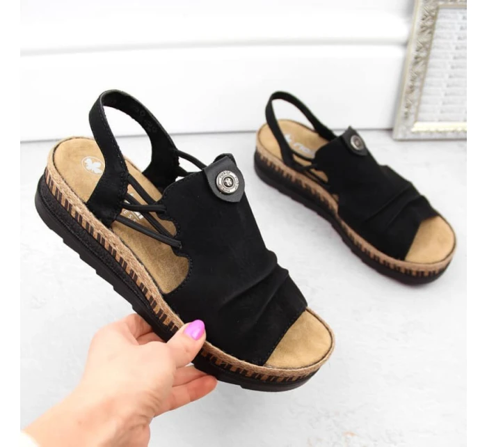 Pohodlné sandály W model 22018139 black - Rieker Pohodlné sandály W model 22018139 black - Rieker