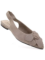 Dámské kožené květinové sandály béžové model 22117630 - VINCEZA