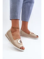 Dámské lodičky s ozdobou z ekokože zlaté Biolita