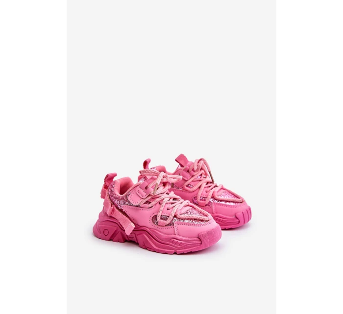 Dětské tenisky ozdobené flitry růžové Liatoma