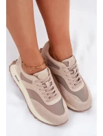 Semišové Sneakersy Na Platformě Dámské Big Star RR274897 HI-POLY SYSTEM Béžové Semišové Sneakersy Na Platformě Dámské Big Star RR274897 HI-POLY SYSTEM Béžové