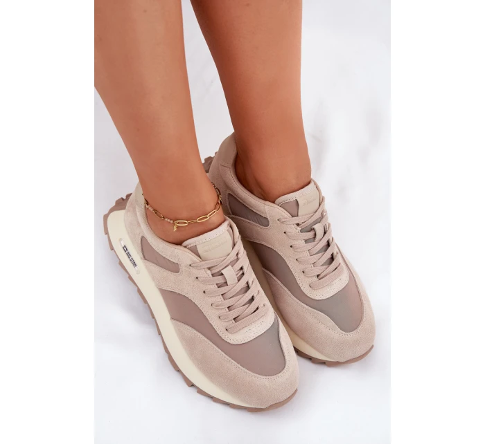 Semišové Sneakersy Na Platformě Dámské Big Star RR274897 HI-POLY SYSTEM Béžové Semišové Sneakersy Na Platformě Dámské Big Star RR274897 HI-POLY SYSTEM Béžové