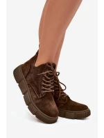 Semišové Nízké Dámské Na Platformě Big Star Hnědé model 21708662 - Big Star Shoes