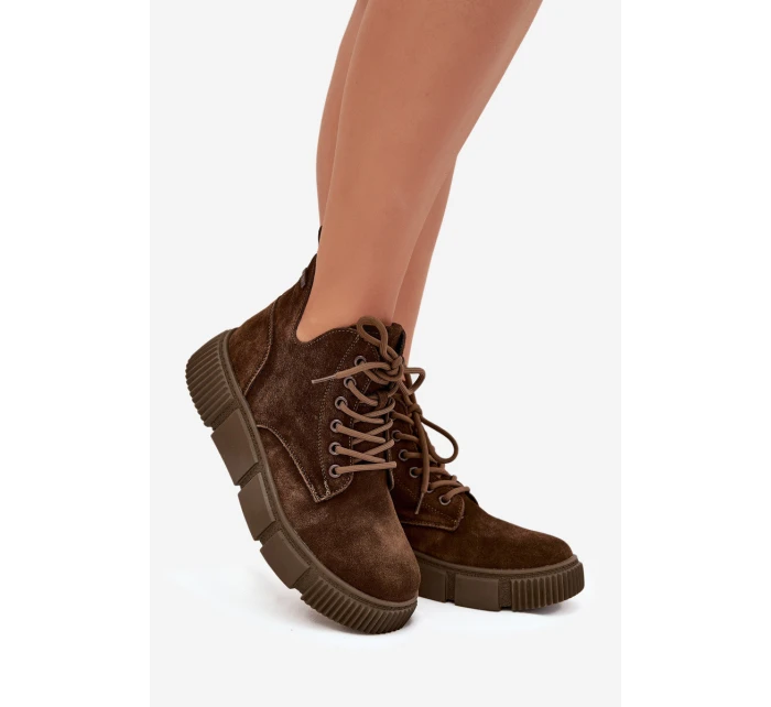 Semišové Nízké Dámské Na Platformě Big Star Hnědé model 21708662 - Big Star Shoes