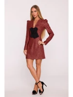 šaty s výstřihem do V bordó model 21295864 - Moe šaty s výstřihem do V bordó model 21295864 - Moe