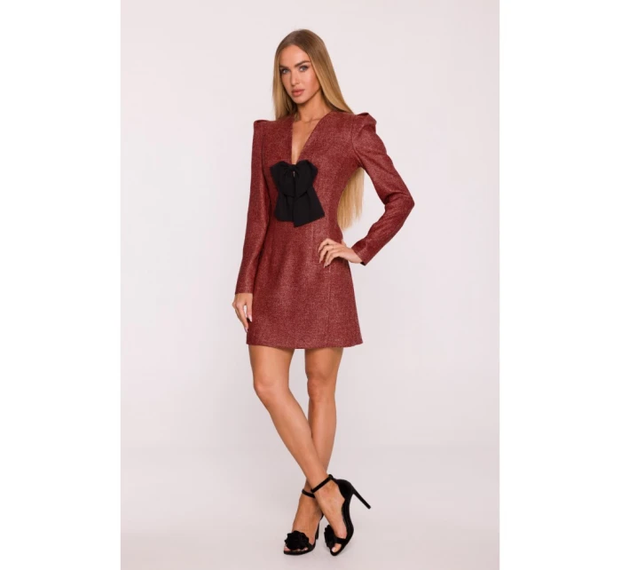 šaty s výstřihem do V bordó model 21295864 - Moe šaty s výstřihem do V bordó model 21295864 - Moe