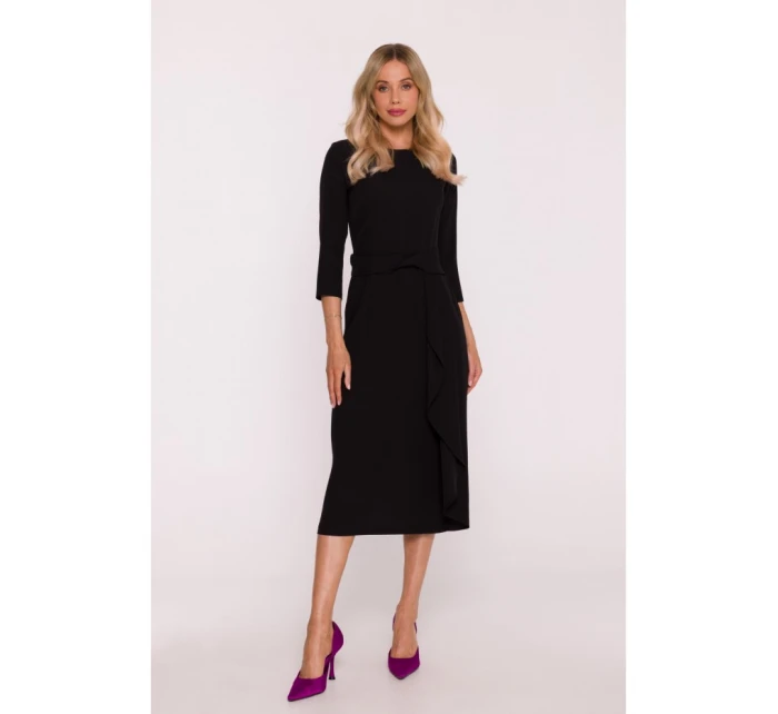 model 21470715 Šaty s volánkem černé - STYLOVE