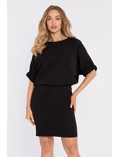 šaty s rozparkem na zádech černé model 22040493 - Moe