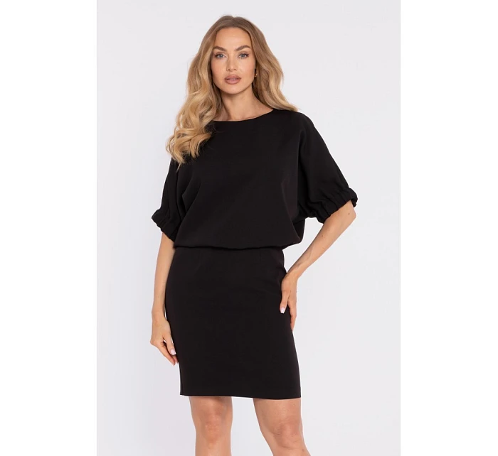 šaty s rozparkem na zádech černé model 22040493 - Moe