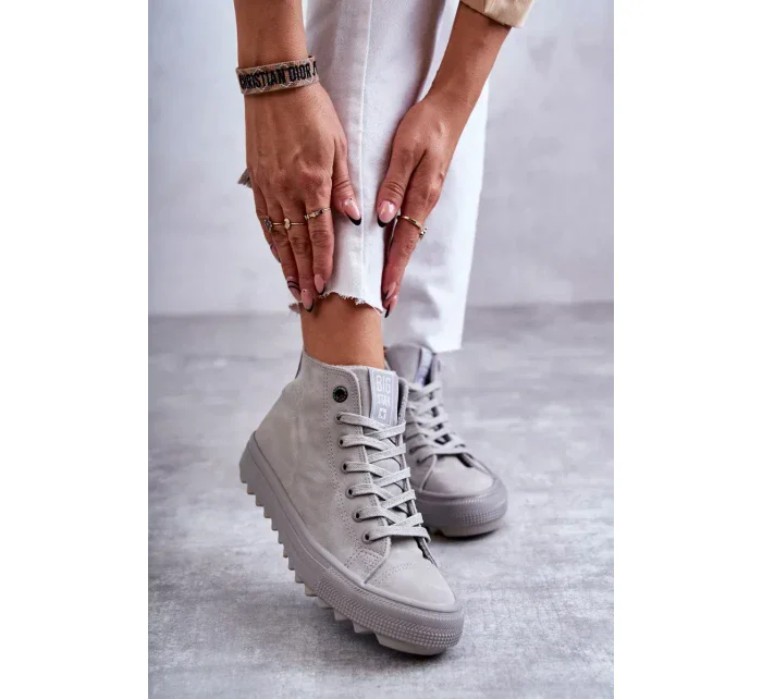 Dámské Tenisky Big Star Vysoké Zateplené Šedé GG274070 Dámské Tenisky Big Star Vysoké Zateplené Šedé GG274070