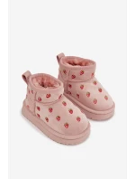 Dětské sněhule s jahůdkami Gracina – růžové Dětské sněhule s jahůdkami Gracina – růžové