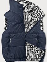 Dámský krátký top bez rukávů se stojáčkem tmavě modrý (16M9092-215)