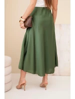 Dámská viskózová rozšířená sukně khaki
