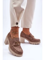 Elegantní boty se zlatým zdobením béžová Harmell