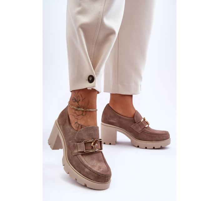 Elegantní boty se zlatým zdobením béžová Harmell