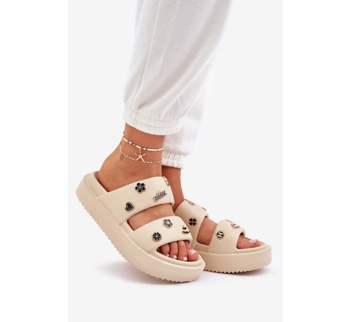 Dámské Pěnové Pantofle S Dekoracemi Béžové Ravanala Dámské Pěnové Pantofle S Dekoracemi Béžové Ravanala