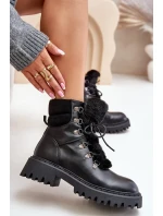 Zateplené Kotníkové Boty na Zip z Eko Kůže Černé Willatta