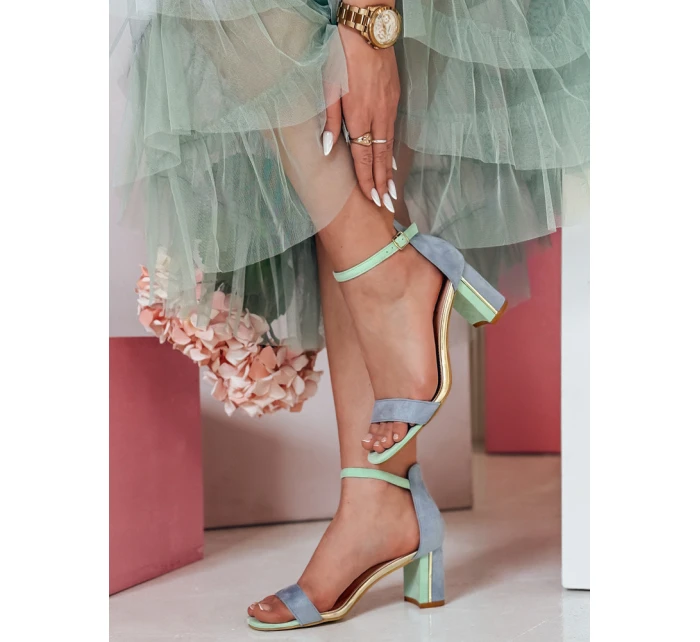 Dámské sandály na jehlovém podpatku modré Dstreet model 21984915 - FashionStreet