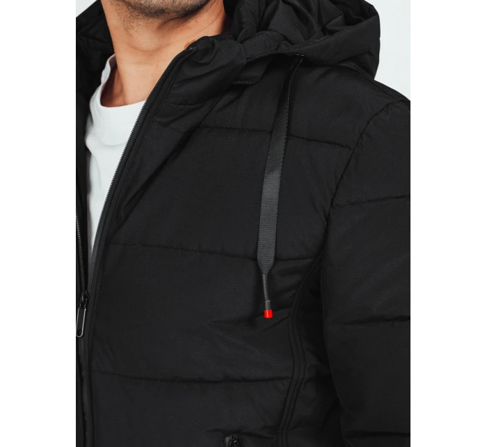Pánská prošívaná zimní bunda s kapucí černá model 21991468 - Dstreet