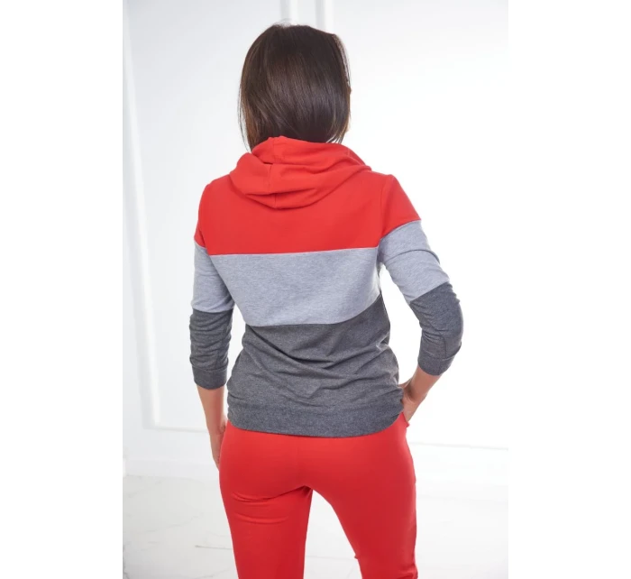 Barevná pruhovaná sada červená+šedá Barevná pruhovaná sada červená+šedá