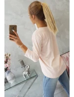 Halenka s 3D grafikou kočky pudrově růžová Halenka s 3D grafikou kočky pudrově růžová