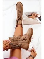 Pracovní kožené vysoké boty Nicole hnědá model 21574610 - Boto