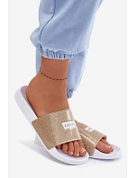 Dětské pantofle LEVI'S VPOL0251S-3923 Zlaté s brokátom Dětské pantofle LEVI'S VPOL0251S-3923 Zlaté s brokátom