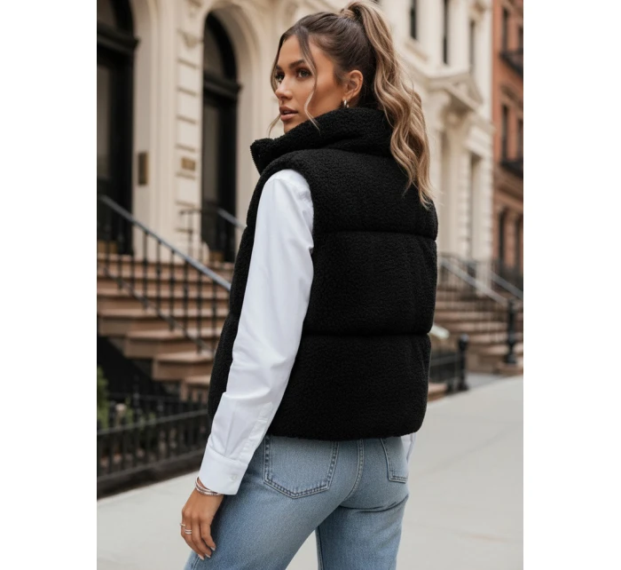 Dámská vesta z ovčí kůže BEEWARM černá FashionStreet TY3845