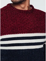 Pánský pruhovaný tmavě modrý svetr FashionStreet WX2229