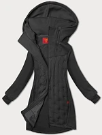 Mikina LHD s dlouhým límcem a kapucí v grafitové barvě (AMG-178)