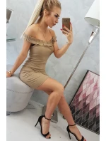 Španělské šaty s volánky velbloud