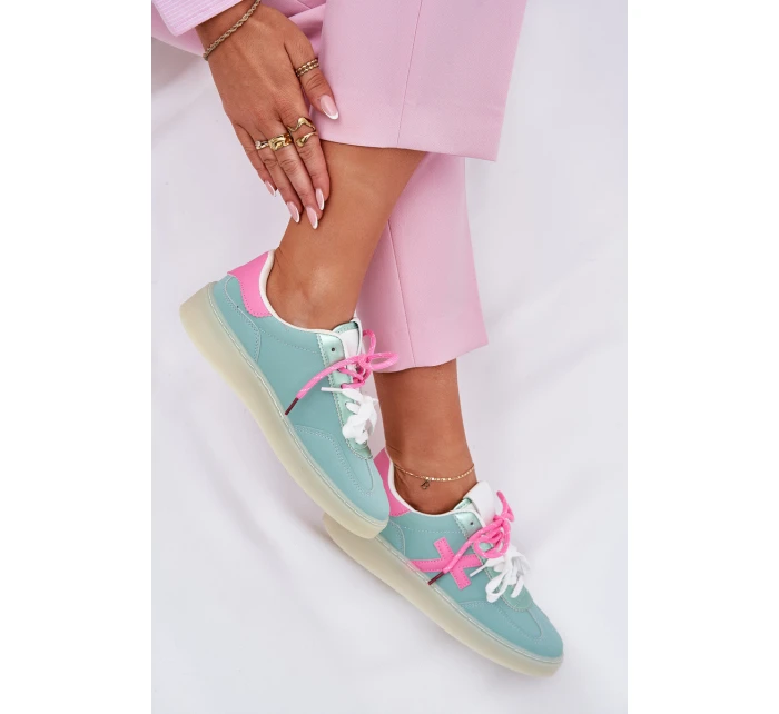 Nízké Dámské Sportovní Boty V Leopardím Mintově-Růžové Zelevelis Nízké Dámské Sportovní Boty V Leopardím Mintově-Růžové Zelevelis