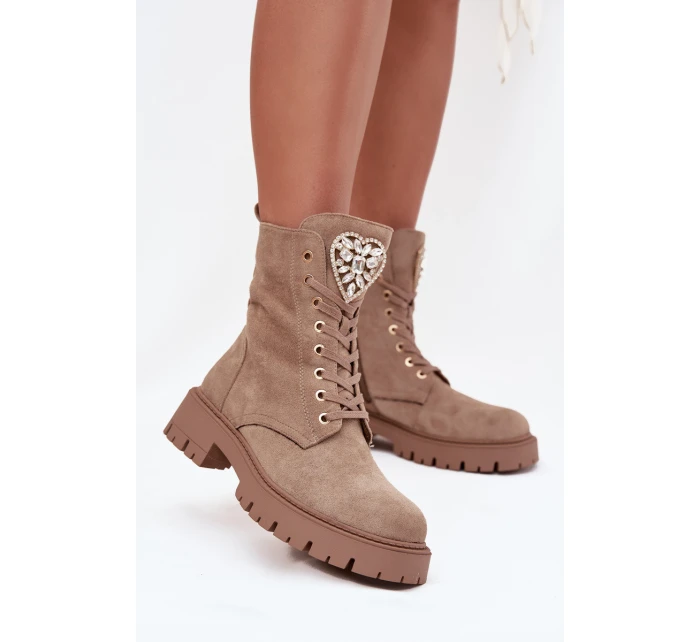 Dámské workery s krystaly na jazyku béžové Rosira Dámské workery s krystaly na jazyku béžové Rosira