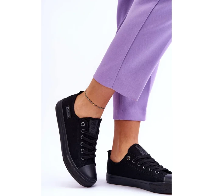 Dámské nízké Materiál tenisky Big Star KK274009 Černá Dámské nízké Materiál tenisky Big Star KK274009 Černá